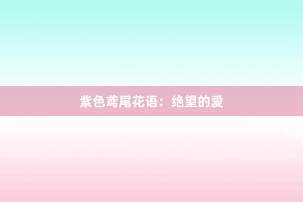 紫色鸢尾花语：绝望的爱